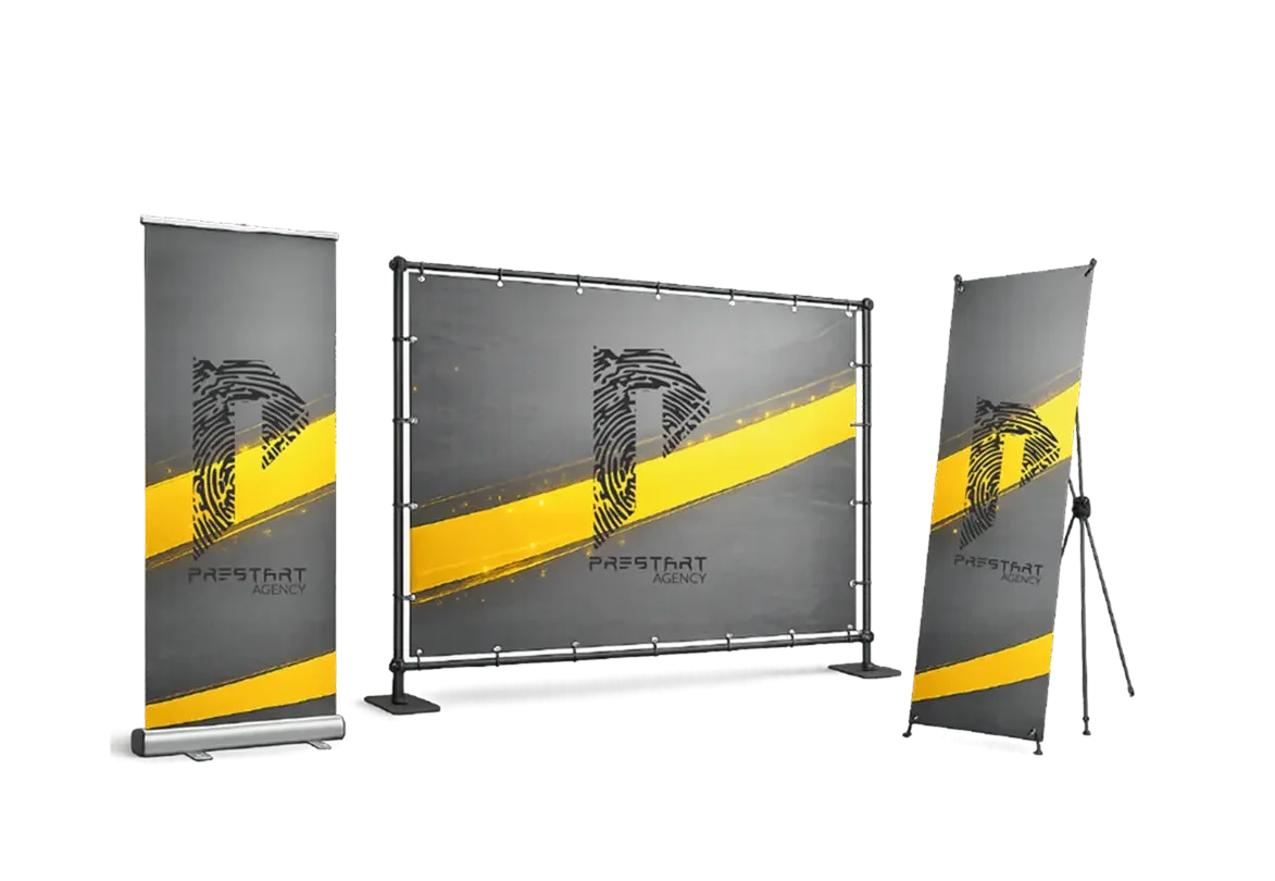 Support publicitaire Prestart agency Agence de design et d'impression au Maroc Design et décoration